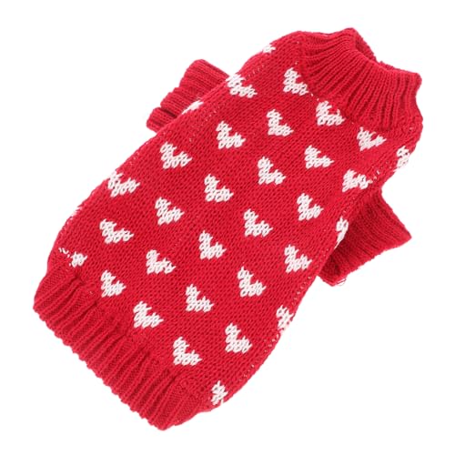 VANZACK Warmer Hundepullover aus Acrylfasern Langlebig und mit Süßem Herzmuster Anliegend für Kleine Haustiere für Winterkleidung Xs Einfach Anzuziehen Modisch und Komfortabel von VANZACK