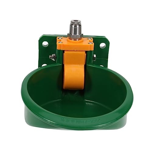 VANZACK Wasserversorger wasserzapfsäule Water Dispenser trinkhut wasserverteiler trinkhalme Schüssel Tränke für Nutztiere Trinkschale für Ziegen Futterspender aus Metall Haustiernapf Green von VANZACK