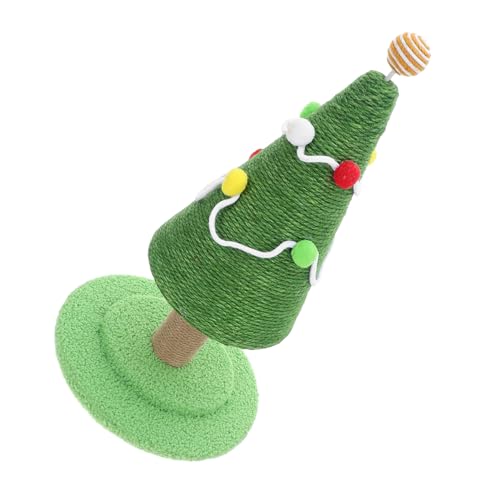 VANZACK Weihnachtlicher Katzenspielkratzbaum Hoch mit Natürlichem Sisal Vertikaler Kratzbaum Tannenbaumform Wiederverwendbarer Bodenkletterpfosten Schutz von Möbeln Aktivität von VANZACK