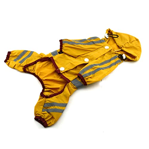 VANZACK Welpen Regenmantel Undurchlässig Hundemäntel Hundemantel Wasserdicht Haustier Für Hunde Körperpflege Süßer Kreativer Hunderegenmantel Klein Regenjacke Hunde Regenanzug Yellow von VANZACK