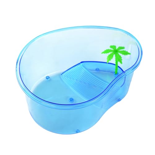VANZACK Zucht Kasten für Schildkröten Schildkrötenkäfig für den Haushalt Wasser groß Aquarium Tank schleichtiere transparenter Schildkrötenkäfig Turtle Accessoire Plastik Himmelblau von VANZACK