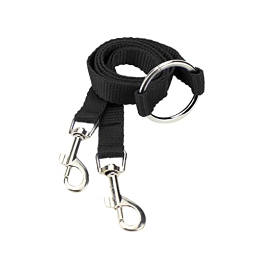 VANZACK Doppelleine Für Hunde Aus Strapazierfähigem Nylon Schwarz Für Gleichzeitige Führen Von Zwei Kleinen Haustieren Beim Spaziergang Mit Robusten Clips Zur Einfachen Befestigung von VANZACK