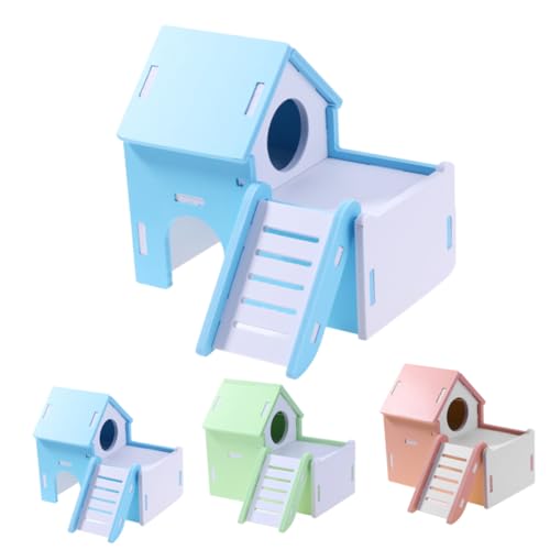 VANZACK schlafendes Nest bläulich blueriiot Blaue The Blue Kleintier Villa Rennmaus-Versteck Hamsterhaus Hamsterbettwäsche Hamster verstecken Haustier Tierfarbe Hamsterbedarf Hölzern von VANZACK