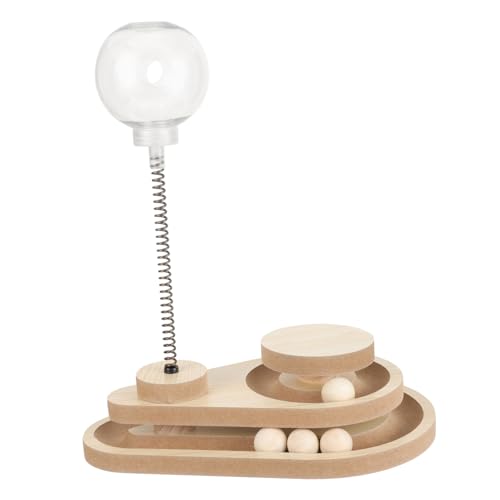 VANZACK undichtes Ballspielzeug drinnen Bälle für Wohnungskatzen interaktives katzenspielzeug Interactive cat Toy Leckerli spendendes Katzenspielzeug lustige Tumbler hölzern von VANZACK