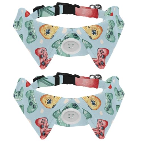 2 Stück Fliege für Hunde und Katzen, verstellbares Halsband für Haustiere, formelle Fliege für Jungen und Mädchen, Welpen, Kätzchen, Hochzeit, Geburtstag, Joystick Grunge Gamepad 2 Stück Fliege für Hunde und Katzen, verstellbares Halsband für Haustiere, formelle Fliege für Jungen und Mädchen, Welpen, Kätzchen, Hochzeit, Geburtstag, Joystick Grunge Gamepad von VAPOKF
