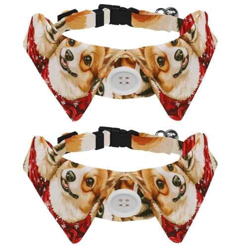 2 Stück Katzen- und Hundefliege Verstellbarer Halsband für Haustiere Bowknot Smoking Formale Nackenband für Jungen Mädchen Welpen Kätzchen Hochzeit Geburtstag - Aquarell Weihnachtscorgis 2 Stück Katzen- und Hundefliege Verstellbarer Halsband für Haustiere Bowknot Smoking Formale Nackenband für Jungen Mädchen Welpen Kätzchen Hochzeit Geburtstag - Aquarell Weihnachtscorgis von VAPOKF