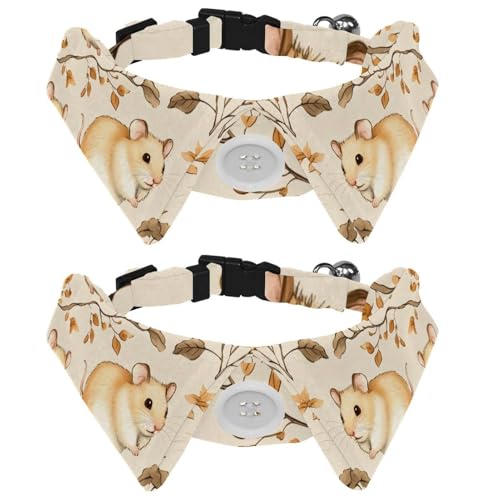 2 Stück Katzen- und Hundefliege Verstellbarer Halsband für Haustiere Bowknot Smoking Formale Nackenband für Jungen Mädchen Welpen Kätzchen Hochzeit Geburtstag Hamster und Zweige von VAPOKF