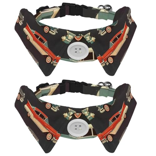 2 Stück Katzen- und Hundefliege Verstellbarer Halsband für Haustiere Bowknot Smoking Formale Nackenband für Jungen Mädchen Welpen Kätzchen Hochzeit Geburtstag - Retro Autos 2 Stück Katzen- und Hundefliege Verstellbarer Halsband für Haustiere Bowknot Smoking Formale Nackenband für Jungen Mädchen Welpen Kätzchen Hochzeit Geburtstag - Retro Autos von VAPOKF