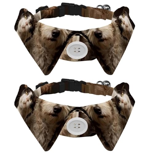 2 Stück Katzen- und Hundefliege Verstellbarer Halsband für Haustiere Bowknot Smoking Formale Nackenband für Jungen Mädchen Welpen Kätzchen Hochzeit Geburtstag - Weiße Yorkshire Terrier und Katze von VAPOKF