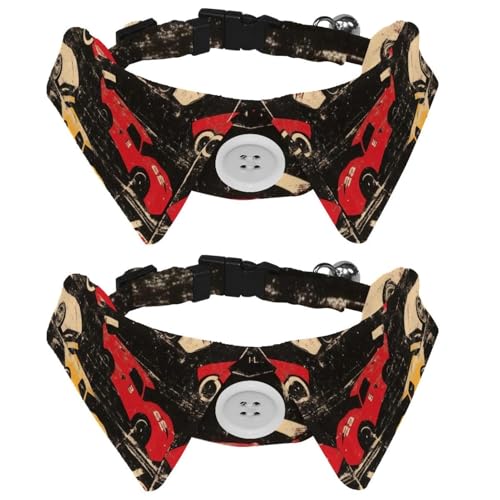 2 Stück Katzen- und Hundefliege Verstellbarer Halsband für Haustiere Fliege Smoking Formale Nackenband für Jungen Mädchen Welpen Kätzchen Hochzeit Geburtstag - Fürsorge Autoproron von VAPOKF