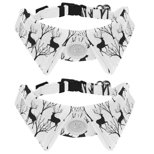 2 Stück Katzen- und Hundefliege Verstellbarer Halsband für Haustiere Fliege Smoking Formale Nackenband für Jungen Mädchen Welpen Kätzchen Hochzeit Geburtstag Hirsch Bäume Silhouette 2 Stück Katzen- und Hundefliege Verstellbarer Halsband für Haustiere Fliege Smoking Formale Nackenband für Jungen Mädchen Welpen Kätzchen Hochzeit Geburtstag Hirsch Bäume Silhouette von VAPOKF