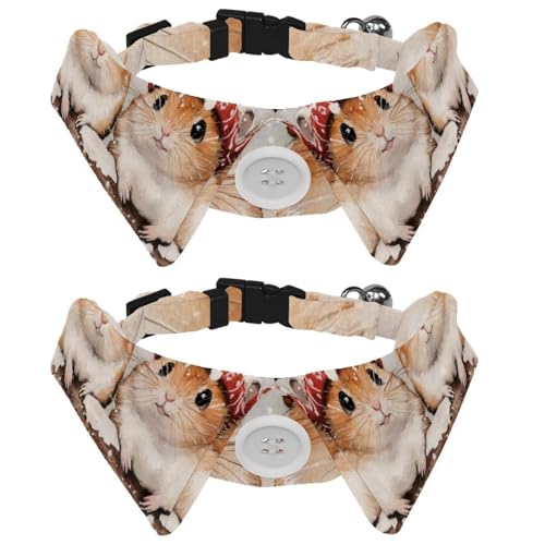 2 Stück Katzen- und Hundefliege Verstellbarer Halsband für Haustiere Fliege Smoking Formale Nackenband für Jungen Mädchen Welpen Kätzchen Hochzeit Geburtstag - Süße Hamster in von VAPOKF