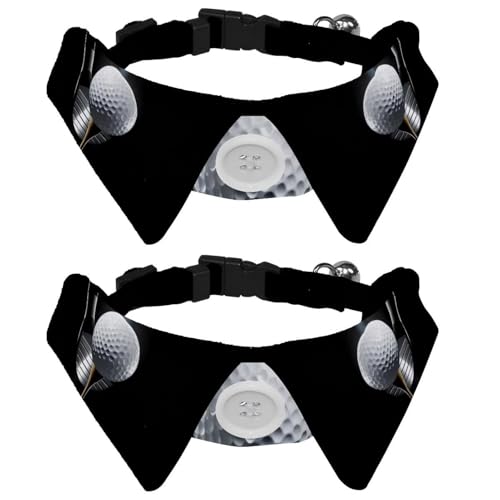 2 Stück verstellbare Fliege für Hunde und Katzen, für Jungen und Mädchen, Hochzeit, Geburtstag, Golfball auf T-Shirt mit Club im Rampenlicht 2 Stück verstellbare Fliege für Hunde und Katzen, für Jungen und Mädchen, Hochzeit, Geburtstag, Golfball auf T-Shirt mit Club im Rampenlicht von VAPOKF