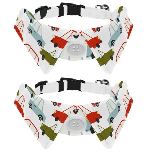 2 x Fliege für Katzen und Hunde, verstellbares Haustierhalsband, Fliege, Smoking, formelle Krawatte für Jungen, Mädchen, Welpen, Kätzchen, Hochzeit, Geburtstag, Cartoon, buntes Auto und Bus 2 x Fliege für Katzen und Hunde, verstellbares Haustierhalsband, Fliege, Smoking, formelle Krawatte für Jungen, Mädchen, Welpen, Kätzchen, Hochzeit, Geburtstag, Cartoon, buntes Auto und Bus von VAPOKF