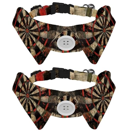2 x Fliege für Katzen und Hunde, verstellbares Haustierhalsband, Fliege, Smoking, formelle Krawatte für Jungen, Mädchen, Welpen, Kätzchen, Hochzeit, Geburtstag, Grunge Dartscheibe 2 x Fliege für Katzen und Hunde, verstellbares Haustierhalsband, Fliege, Smoking, formelle Krawatte für Jungen, Mädchen, Welpen, Kätzchen, Hochzeit, Geburtstag, Grunge Dartscheibe von VAPOKF