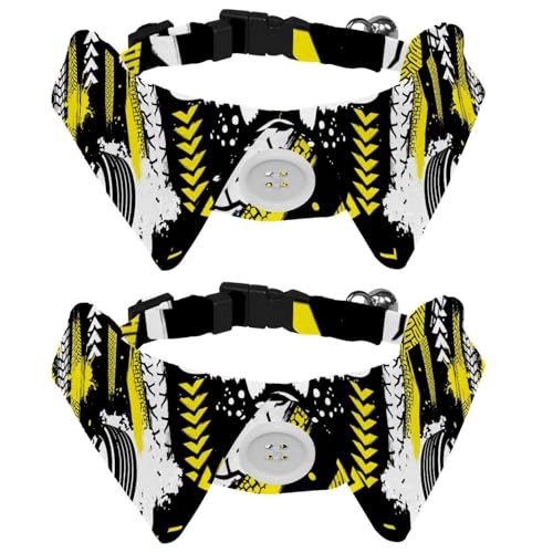2 x Fliege für Katzen und Hunde, verstellbares Haustierhalsband, Fliege, Smoking, formelle Krawatte für Jungen, Mädchen, Welpen, Kätzchen, Hochzeit, Geburtstag, Grunge Motorrad-Reifenbahnen 2 x Fliege für Katzen und Hunde, verstellbares Haustierhalsband, Fliege, Smoking, formelle Krawatte für Jungen, Mädchen, Welpen, Kätzchen, Hochzeit, Geburtstag, Grunge Motorrad-Reifenbahnen von VAPOKF
