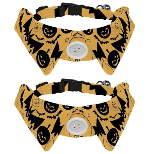 2 x Fliege für Katzen und Hunde, verstellbares Haustierhalsband, Fliege, Smoking, formelle Krawatte für Jungen, Mädchen, Welpen, Kätzchen, Hochzeit, Geburtstag, Halloween, Kürbisse und Fledermäuse 2 x Fliege für Katzen und Hunde, verstellbares Haustierhalsband, Fliege, Smoking, formelle Krawatte für Jungen, Mädchen, Welpen, Kätzchen, Hochzeit, Geburtstag, Halloween, Kürbisse und Fledermäuse von VAPOKF