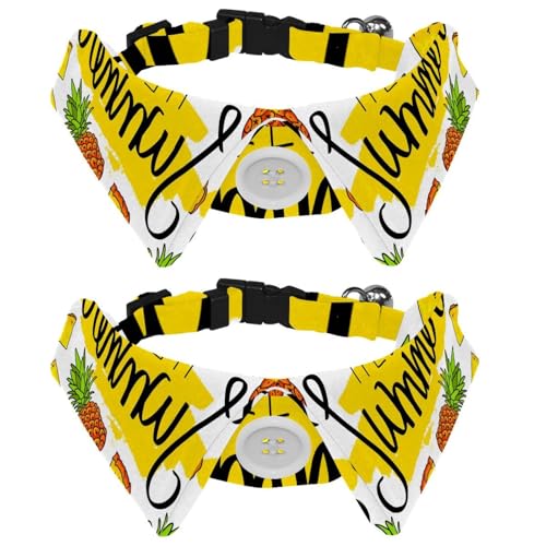 2 x Fliege für Katzen und Hunde, verstellbares Haustierhalsband, Fliege, Smoking, formelle Krawatte für Jungen, Mädchen, Welpen, Kätzchen, Hochzeit, Geburtstag, Hello Summer Tropical Ananas Fruit 2 x Fliege für Katzen und Hunde, verstellbares Haustierhalsband, Fliege, Smoking, formelle Krawatte für Jungen, Mädchen, Welpen, Kätzchen, Hochzeit, Geburtstag, Hello Summer Tropical Ananas Fruit von VAPOKF