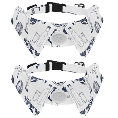 2 x Fliege für Katzen und Hunde, verstellbares Haustierhalsband, Fliege, Smoking, formelle Krawatte für Jungen, Mädchen, Welpen, Kätzchen, Hochzeit, Geburtstag, Käse, Brot, Milch und Kuh 2 x Fliege für Katzen und Hunde, verstellbares Haustierhalsband, Fliege, Smoking, formelle Krawatte für Jungen, Mädchen, Welpen, Kätzchen, Hochzeit, Geburtstag, Käse, Brot, Milch und Kuh von VAPOKF