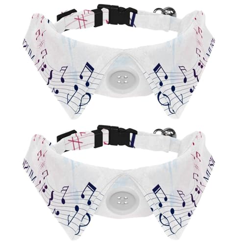2 x Fliege für Katzen und Hunde, verstellbares Haustierhalsband, Fliege, Smoking, formelle Krawatte für Jungen, Mädchen, Welpen, Kätzchen, Hochzeit, Geburtstag, Musiknotenpersonal, Weiß 2 x Fliege für Katzen und Hunde, verstellbares Haustierhalsband, Fliege, Smoking, formelle Krawatte für Jungen, Mädchen, Welpen, Kätzchen, Hochzeit, Geburtstag, Musiknotenpersonal, Weiß von VAPOKF