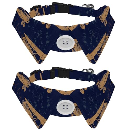 2 x Fliege für Katzen und Hunde, verstellbares Haustierhalsband, Fliege, Smoking, formelle Krawatte für Jungen, Mädchen, Welpen, Kätzchen, Hochzeit, Geburtstag, Vintage-Flugzeuge 2 x Fliege für Katzen und Hunde, verstellbares Haustierhalsband, Fliege, Smoking, formelle Krawatte für Jungen, Mädchen, Welpen, Kätzchen, Hochzeit, Geburtstag, Vintage-Flugzeuge von VAPOKF