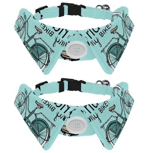 2 x Fliege für Katzen und Hunde, verstellbares Haustierhalsband, Fliege, Smoking, formelle Krawatte für Jungen, Mädchen, Welpen, Kätzchen, Hochzeit, Geburtstag, Vintage I Love Ride My Bike 2 x Fliege für Katzen und Hunde, verstellbares Haustierhalsband, Fliege, Smoking, formelle Krawatte für Jungen, Mädchen, Welpen, Kätzchen, Hochzeit, Geburtstag, Vintage I Love Ride My Bike von VAPOKF