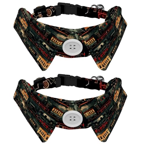 2 x Fliege für Katzen und Hunde, verstellbares Haustierhalsband, Fliege, Smoking, formelle Krawatte für Jungen, Mädchen, Welpen, Kätzchen, Hochzeit, Geburtstag, Vintage-Züge 2 x Fliege für Katzen und Hunde, verstellbares Haustierhalsband, Fliege, Smoking, formelle Krawatte für Jungen, Mädchen, Welpen, Kätzchen, Hochzeit, Geburtstag, Vintage-Züge von VAPOKF