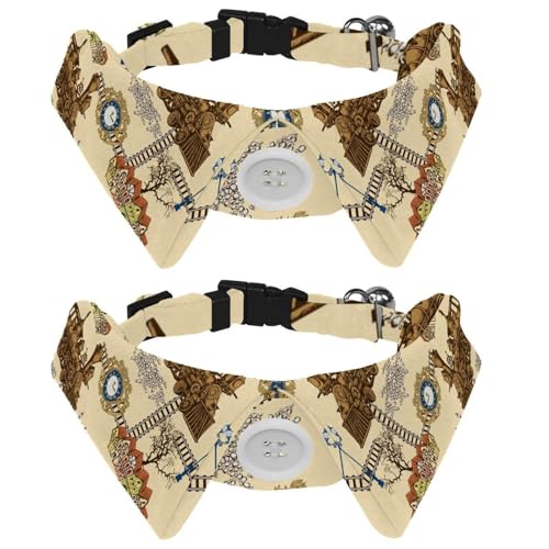 2 x Fliege für Katzen und Hunde, verstellbares Haustierhalsband, Fliege, Smoking, formelle Krawatte für Jungen, Mädchen, Welpen, Kätzchen, Hochzeit, Geburtstag, Vintage-Zug in der Stadt 2 x Fliege für Katzen und Hunde, verstellbares Haustierhalsband, Fliege, Smoking, formelle Krawatte für Jungen, Mädchen, Welpen, Kätzchen, Hochzeit, Geburtstag, Vintage-Zug in der Stadt von VAPOKF