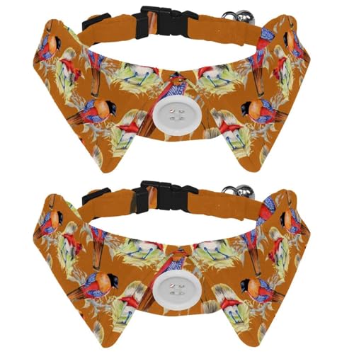 2 x Fliege für Katzen und Hunde, verstellbares Haustierhalsband, Fliege, Smoking, formelle Krawatte für Jungen, Mädchen, Welpen, Kätzchen, Hochzeit, Geburtstag, Vögel auf Ästen 2 x Fliege für Katzen und Hunde, verstellbares Haustierhalsband, Fliege, Smoking, formelle Krawatte für Jungen, Mädchen, Welpen, Kätzchen, Hochzeit, Geburtstag, Vögel auf Ästen von VAPOKF