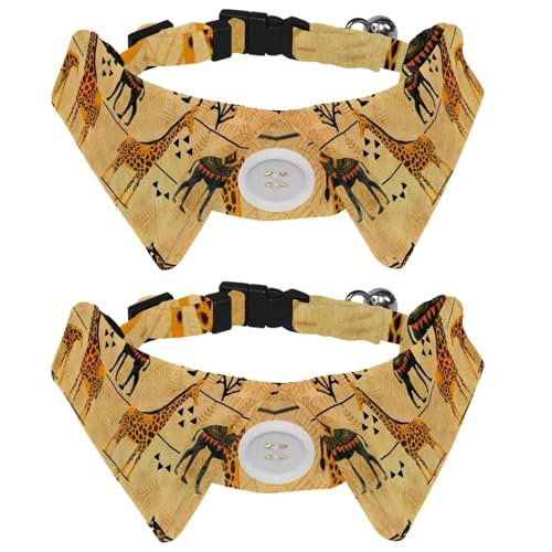 2 x Fliege für Katzen und Hunde, verstellbares Haustierhalsband, Fliege, Smoking, formelle Krawatte für Jungen, Mädchen, Welpen, Kätzchen, Hochzeit, Geburtstag, afrikanische Tiere, Giraffe, Tiger 2 x Fliege für Katzen und Hunde, verstellbares Haustierhalsband, Fliege, Smoking, formelle Krawatte für Jungen, Mädchen, Welpen, Kätzchen, Hochzeit, Geburtstag, afrikanische Tiere, Giraffe, Tiger von VAPOKF