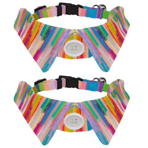 2 x Fliege für Katzen und Hunde, verstellbares Haustierhalsband, Fliege, Smoking, formelle Krawatte für Jungen, Mädchen, Welpen, Kätzchen, Hochzeit, Geburtstag, buntes Aquarell 2 x Fliege für Katzen und Hunde, verstellbares Haustierhalsband, Fliege, Smoking, formelle Krawatte für Jungen, Mädchen, Welpen, Kätzchen, Hochzeit, Geburtstag, buntes Aquarell von VAPOKF