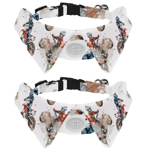 2 x Fliege für Katzen und Hunde, verstellbares Haustierhalsband, Fliege, Smoking, formelle Krawatte für Jungen, Mädchen, Welpen, Kätzchen, Hochzeit, Geburtstag, cooles Motorcrossing 2 x Fliege für Katzen und Hunde, verstellbares Haustierhalsband, Fliege, Smoking, formelle Krawatte für Jungen, Mädchen, Welpen, Kätzchen, Hochzeit, Geburtstag, cooles Motorcrossing von VAPOKF