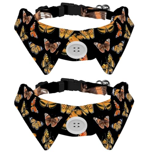 2 x Fliege für Katzen und Hunde, verstellbares Haustierhalsband, Fliege, Smoking, formelle Krawatte für Jungen, Mädchen, Welpen, Kätzchen, Hochzeit, Geburtstag, leuchtend orangefarbene Schmetterlinge 2 x Fliege für Katzen und Hunde, verstellbares Haustierhalsband, Fliege, Smoking, formelle Krawatte für Jungen, Mädchen, Welpen, Kätzchen, Hochzeit, Geburtstag, leuchtend orangefarbene Schmetterlinge von VAPOKF