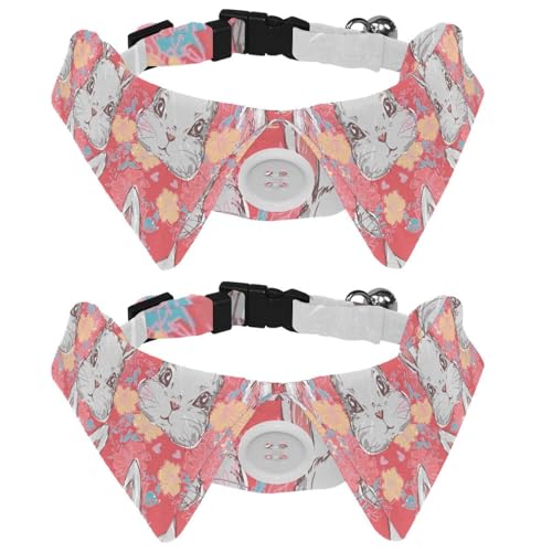 2 x Fliege für Katzen und Hunde, verstellbares Haustierhalsband, Fliege, Smoking, formelle Krawatte für Jungen, Mädchen, Welpen, Kätzchen, Hochzeit, Geburtstag, niedliches Häschen und Blumen 2 x Fliege für Katzen und Hunde, verstellbares Haustierhalsband, Fliege, Smoking, formelle Krawatte für Jungen, Mädchen, Welpen, Kätzchen, Hochzeit, Geburtstag, niedliches Häschen und Blumen von VAPOKF