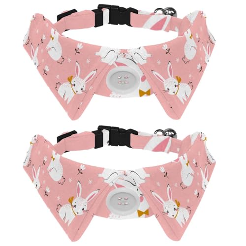 2 x Fliege für Katzen und Hunde, verstellbares Haustierhalsband, Fliege, Smoking, formelle Krawatte für Jungen, Mädchen, Welpen, Kätzchen, Hochzeit, Geburtstag, rosa Hase, Osterhase, Blumenmuster 2 x Fliege für Katzen und Hunde, verstellbares Haustierhalsband, Fliege, Smoking, formelle Krawatte für Jungen, Mädchen, Welpen, Kätzchen, Hochzeit, Geburtstag, rosa Hase, Osterhase, Blumenmuster von VAPOKF