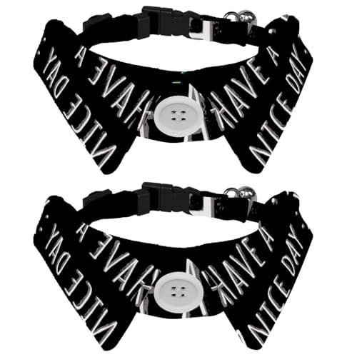 2 x Fliege für Katzen und Hunde, verstellbares Haustierhalsband, Fliege, Smoking, formelle Krawatte für Jungen, Mädchen, Welpen, Kätzchen, Hochzeit, Geburtstag, schwarze Schindeltafel "Have a Nice 2 x Fliege für Katzen und Hunde, verstellbares Haustierhalsband, Fliege, Smoking, formelle Krawatte für Jungen, Mädchen, Welpen, Kätzchen, Hochzeit, Geburtstag, schwarze Schindeltafel "Have a Nice von VAPOKF