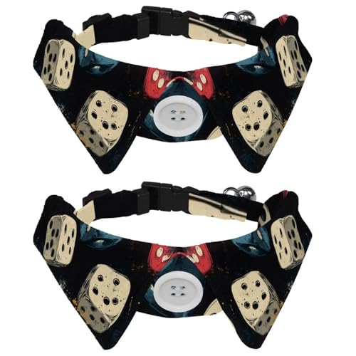 2 x Fliege für Katzen und Hunde, verstellbares Haustierhalsband, Fliege, Smoking, formelle Krawatte für Jungen, Mädchen, Welpen, Kätzchen, Hochzeit, Geburtstag, unregelmäßige Würfel 2 x Fliege für Katzen und Hunde, verstellbares Haustierhalsband, Fliege, Smoking, formelle Krawatte für Jungen, Mädchen, Welpen, Kätzchen, Hochzeit, Geburtstag, unregelmäßige Würfel von VAPOKF