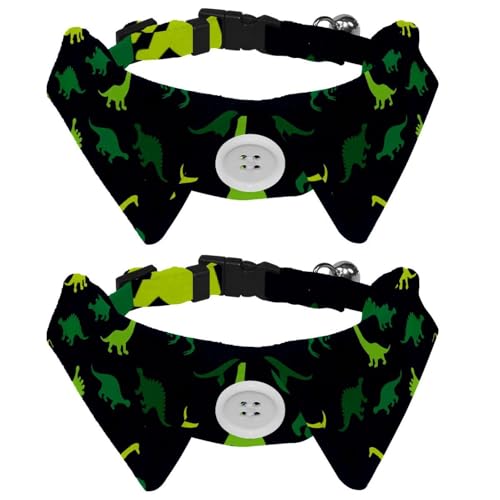 2 x Fliege für Katzen und Hunde, verstellbares Haustierhalsband, Fliege, Smoking, formelle Krawatte für Jungen und Mädchen, Welpen, Kätzchen, Hochzeit, Geburtstag, Gelb / Grün, Dinosaurier-Muster, 2 x Fliege für Katzen und Hunde, verstellbares Haustierhalsband, Fliege, Smoking, formelle Krawatte für Jungen und Mädchen, Welpen, Kätzchen, Hochzeit, Geburtstag, Gelb / Grün, Dinosaurier-Muster, von VAPOKF