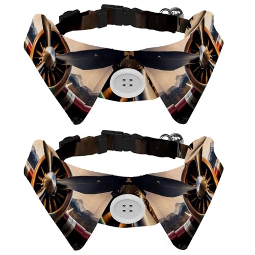 2 x Fliege für Katzen und Hunde, verstellbares Haustierhalsband, Formale Krawatte für Jungen und Mädchen, Welpen, Kätzchen, Hochzeit, Geburtstag, Antike Flugzeugpropeller 2 x Fliege für Katzen und Hunde, verstellbares Haustierhalsband, Formale Krawatte für Jungen und Mädchen, Welpen, Kätzchen, Hochzeit, Geburtstag, Antike Flugzeugpropeller von VAPOKF