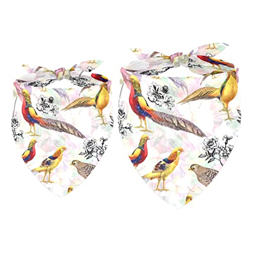 2er-Pack Hundehalstücher Aquarell Fasan und Vögel Mädchen-Jungen-Lätzchen, Hundeschal, Kopftuch, Zubehör für kleine, mittelgroße und große Hunde, Welpen, Katzen, Haustiere 2er-Pack Hundehalstücher Aquarell Fasan und Vögel Mädchen-Jungen-Lätzchen, Hundeschal, Kopftuch, Zubehör für kleine, mittelgroße und große Hunde, Welpen, Katzen, Haustiere von VAPOKF