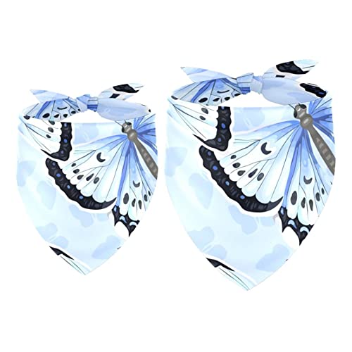 2er-Pack Hundehalstücher Blaue Schmetterlinge in Aquarell Mädchen-Jungen-Lätzchen, Hundeschal, Kopftuch, Zubehör für kleine, mittelgroße und große Hunde, Welpen, Katzen, Haustiere 2er-Pack Hundehalstücher Blaue Schmetterlinge in Aquarell Mädchen-Jungen-Lätzchen, Hundeschal, Kopftuch, Zubehör für kleine, mittelgroße und große Hunde, Welpen, Katzen, Haustiere von VAPOKF