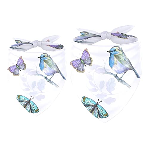 2er-Pack Hundehalstücher Eleganter Schmetterling und Vogel Mädchen-Jungen-Lätzchen, Hundeschal, Kopftuch, Zubehör für kleine, mittelgroße und große Hunde, Welpen, Katzen, Haustiere 2er-Pack Hundehalstücher Eleganter Schmetterling und Vogel Mädchen-Jungen-Lätzchen, Hundeschal, Kopftuch, Zubehör für kleine, mittelgroße und große Hunde, Welpen, Katzen, Haustiere von VAPOKF