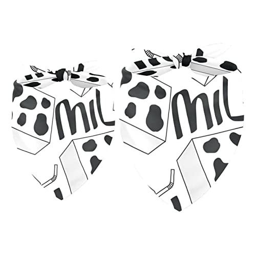 2er-Pack Hundehalstücher Schwarze Kuh druckt verpackte Milch Mädchen-Jungen-Lätzchen, Hundeschal, Kopftuch, Zubehör für kleine, mittelgroße und große Hunde, Welpen, Katzen, Haustiere 2er-Pack Hundehalstücher Schwarze Kuh druckt verpackte Milch Mädchen-Jungen-Lätzchen, Hundeschal, Kopftuch, Zubehör für kleine, mittelgroße und große Hunde, Welpen, Katzen, Haustiere von VAPOKF