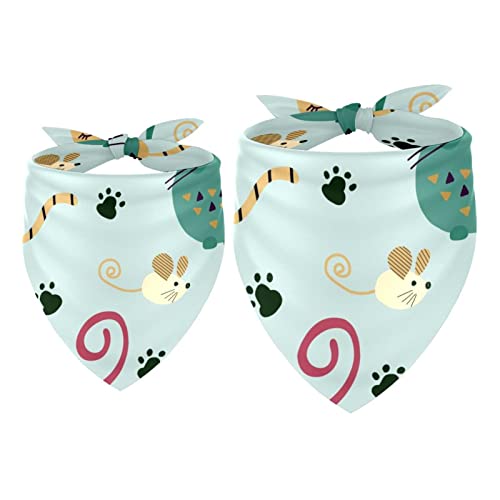 2er-Pack Hundehalstücher Süße Katze und Maus Mädchen-Jungen-Lätzchen, Hundeschal, Kopftuch, Zubehör für kleine, mittelgroße und große Hunde, Welpen, Katzen, Haustiere 2er-Pack Hundehalstücher Süße Katze und Maus Mädchen-Jungen-Lätzchen, Hundeschal, Kopftuch, Zubehör für kleine, mittelgroße und große Hunde, Welpen, Katzen, Haustiere von VAPOKF