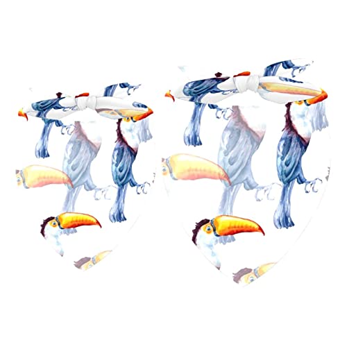 2er-Pack Hundehalstücher Tukan exotischer tropischer Vogel Mädchen-Jungen-Lätzchen, Hundeschal, Kopftuch, Zubehör für kleine, mittelgroße und große Hunde, Welpen, Katzen, Haustiere von VAPOKF