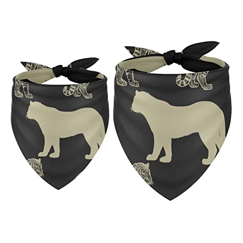 2er-Pack Hundehalstücher Wildtier-Tiger-Silhouette Mädchen-Jungen-Lätzchen, Hundeschal, Kopftuch, Zubehör für kleine, mittelgroße und große Hunde, Welpen, Katzen, Haustiere 2er-Pack Hundehalstücher Wildtier-Tiger-Silhouette Mädchen-Jungen-Lätzchen, Hundeschal, Kopftuch, Zubehör für kleine, mittelgroße und große Hunde, Welpen, Katzen, Haustiere von VAPOKF