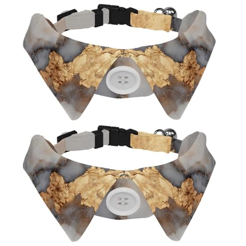 Fliege für Katzen und Hunde, verstellbar, für Jungen, Mädchen, Welpen, Kätzchen, Hochzeit, Geburtstag, Goldfolie, Marmor, 2 Stück Fliege für Katzen und Hunde, verstellbar, für Jungen, Mädchen, Welpen, Kätzchen, Hochzeit, Geburtstag, Goldfolie, Marmor, 2 Stück von VAPOKF
