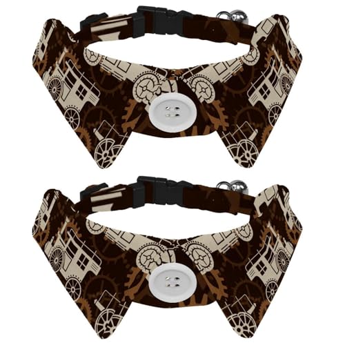 Fliege für Katzen und Hunde, verstellbar, für Jungen, Mädchen, Welpen, Kätzchen, Hochzeit, Geburtstag, Retro-Steampunk-Autos, 2 Stück Fliege für Katzen und Hunde, verstellbar, für Jungen, Mädchen, Welpen, Kätzchen, Hochzeit, Geburtstag, Retro-Steampunk-Autos, 2 Stück von VAPOKF