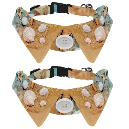 Fliege für Katzen und Hunde, verstellbar, für Jungen, Mädchen, Welpen, Kätzchen, Hochzeit, Geburtstag, Seestern, Muschel am Strand, Meerwasser, 2 Stück Fliege für Katzen und Hunde, verstellbar, für Jungen, Mädchen, Welpen, Kätzchen, Hochzeit, Geburtstag, Seestern, Muschel am Strand, Meerwasser, 2 Stück von VAPOKF