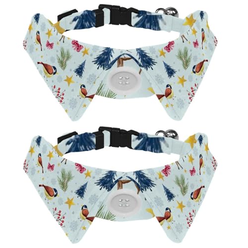Fliege für Katzen und Hunde, verstellbar, für Jungen, Mädchen, Welpen, Kätzchen, Hochzeit, Geburtstag, Winter, Hirsch, Vogel, Baum, Zweige, Sterne, Schleife, 2 Stück Fliege für Katzen und Hunde, verstellbar, für Jungen, Mädchen, Welpen, Kätzchen, Hochzeit, Geburtstag, Winter, Hirsch, Vogel, Baum, Zweige, Sterne, Schleife, 2 Stück von VAPOKF